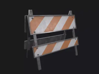Road barrier 3D low poly Low-poly 3D model