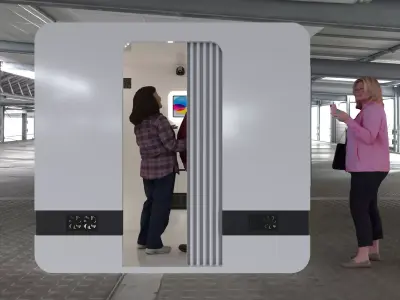 Modern Photo Booth Kiosk 3D Model  Interactive Self Photo Booth 3D model