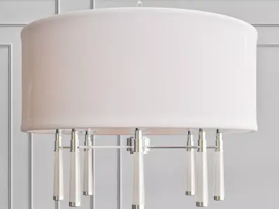 Baxter 6 Light Polished Nickel Chandelier 3D model
