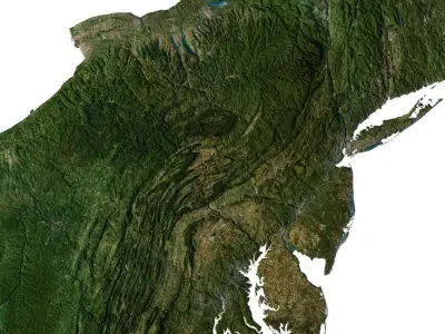 United States Terrain 3D Map 3D model
