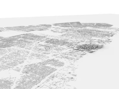 Detroit 3D Model map of toronto Low-poly 3D model