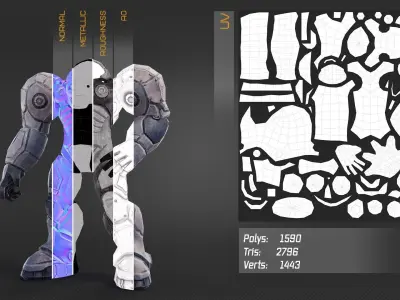 Sci-fi soldier rigged by CAT Object in 3ds max Low-poly 3D model