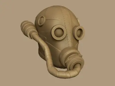Wasteland Mask 01 - Sci-Fi Character Costume Low-poly 3D model