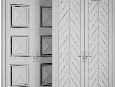 Entrance door set153 3D model
