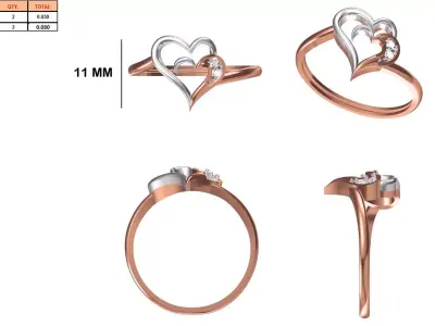 Ladies-Elegant Stone Rings For Womens 44 3D print model