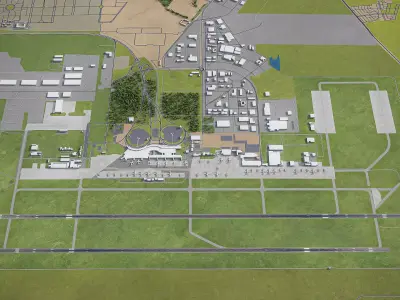 Casablanca - Mohammed V International Airport - CMN Low-poly 3D model