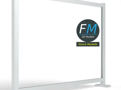 Glass railing module 2 3D model