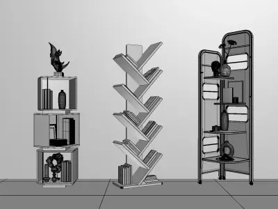 Rotatable bookshelf  tree-shaped floor-standing bookshelf 3D 3D model