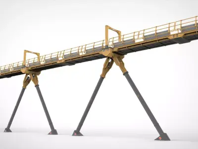 Sci-fi pedestrian bridge 3 3D model