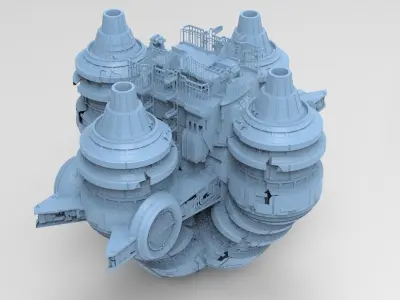 Floating Desert platform 4  3D model