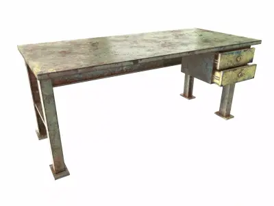 Iron table workbench tool painted da1 Low-poly 3D model