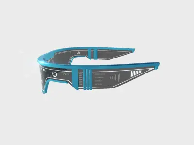 SciFi Glasses Visor 08 Light Blue - Character Design Fashion Low-poly 3D model
