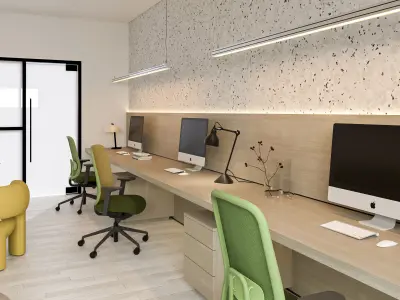 Exclusive Design Coworking Space Home Office Interior Design 3D model