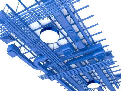 Pipes industrial ceiling 3D model