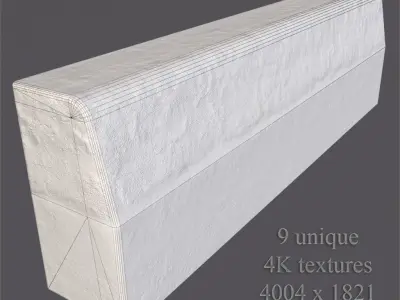 Old curb stone border 3D model