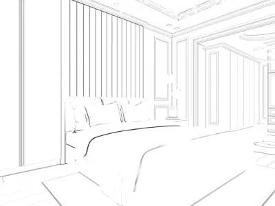 Design Master Bedroom Classic Low-poly 3D model