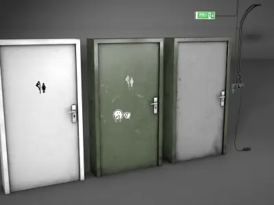 Door Switch and Exit-Sign Low-poly 3D model