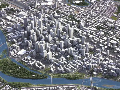 Calgary - 3D City Model Low-poly 3D model