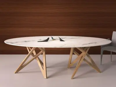 Ennea Oval Dining Table 3D model