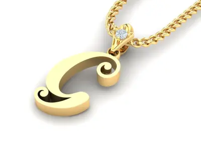 Alphabet V3 Light Gold  Font Pendant G 3D print model