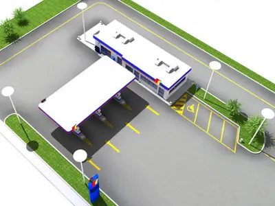 Gas station 3D model