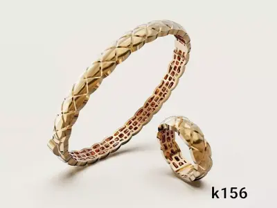 VELORIA  Luxury Women Gold Bangle Bracelet 3D print model