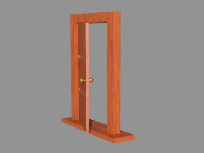 Blender wooden door 3D model
