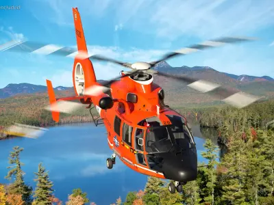  Eurocopter MH 65 Dolphin Coast Guard Rigged for Maya 