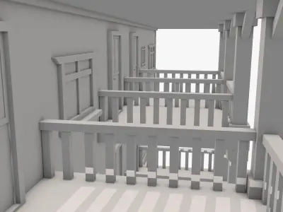 Big House with Balcony 3D model