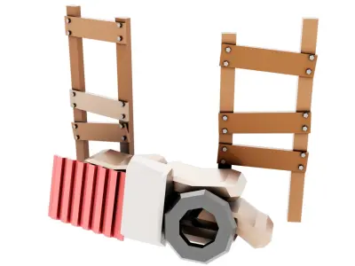 Fence low-poly Free pack model Low-poly 3D model