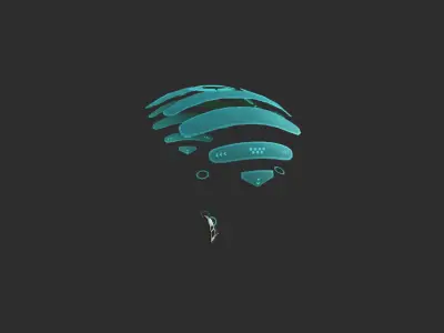 Scifi Parachute A01 Projection  - Character Accessories Design Low-poly 3D model