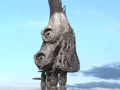 Alien meteor Spider stone 3D model