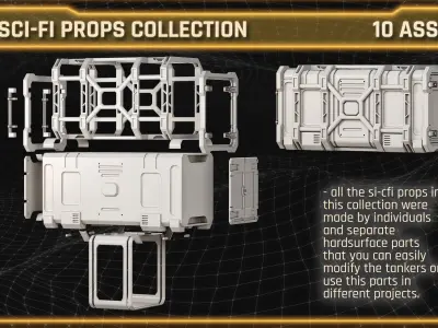 SCI-FI Props Collection CONTAINERS 3D model