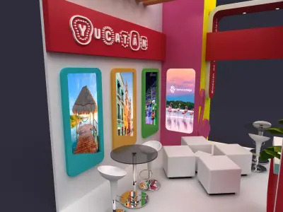 Vibrant Yucatan booth 3x4 3D model