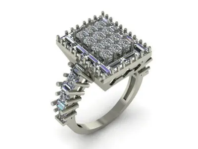 stylish ring for daimonds 3D print model