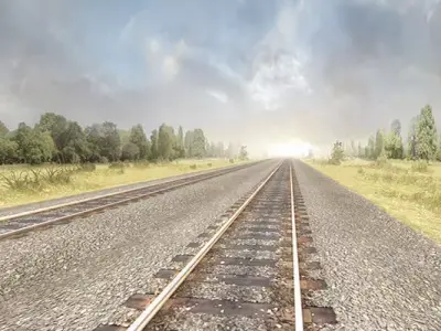 Railway Tracks Pack Low-poly 3D model