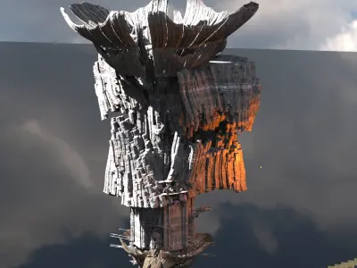 Sci Fi Sith mushroom facility Kitbash  3D model