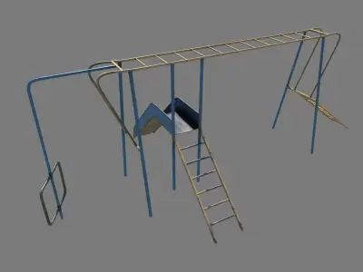 Old Climber with Slide Low-poly 3D model