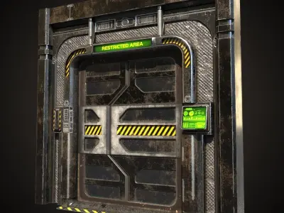 PBR Scif-fi Doorways  Low-poly 3D model