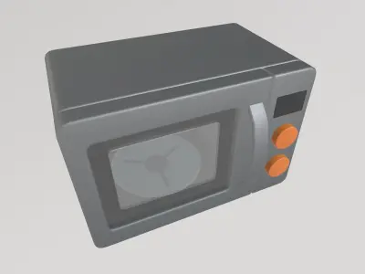 Stylized Low-Poly Microwave Low-poly 3D model