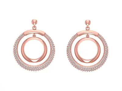 Light weight Women Drop  Earrings 3dm STL OBJ FBX Render Details 3D print model