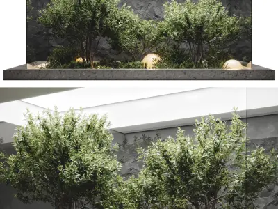 Plants behind glass 3D model