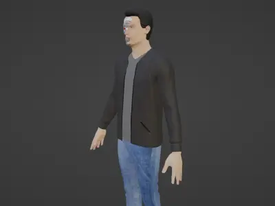 Cyber Character- Robot Man Low-poly 3D model order
