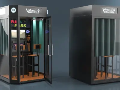  Compact Karaoke Booth Rigged 