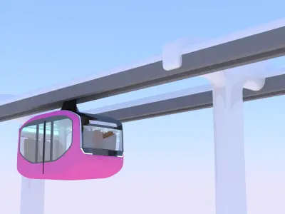 Elevated train concept 3D model