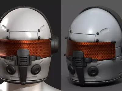 Helmet scifi fantasy futuristic pilot  Low-poly 3D model