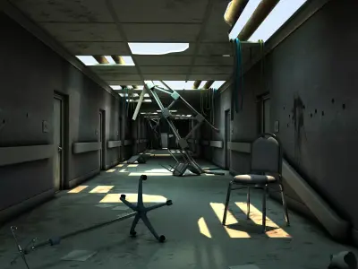 Damaged Hallway MAX 3D model