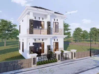2 Floor House Full Interior with Panorama ready enscape render 3D model