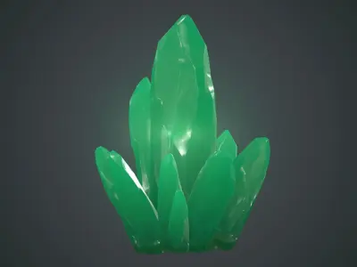 Green Crystal PBR Game Ready  Low-poly 3D model