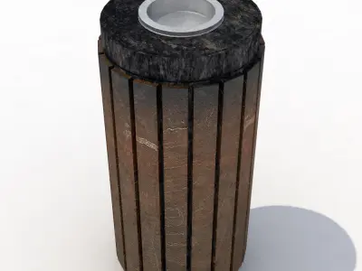 Street trash can - 1 3D model